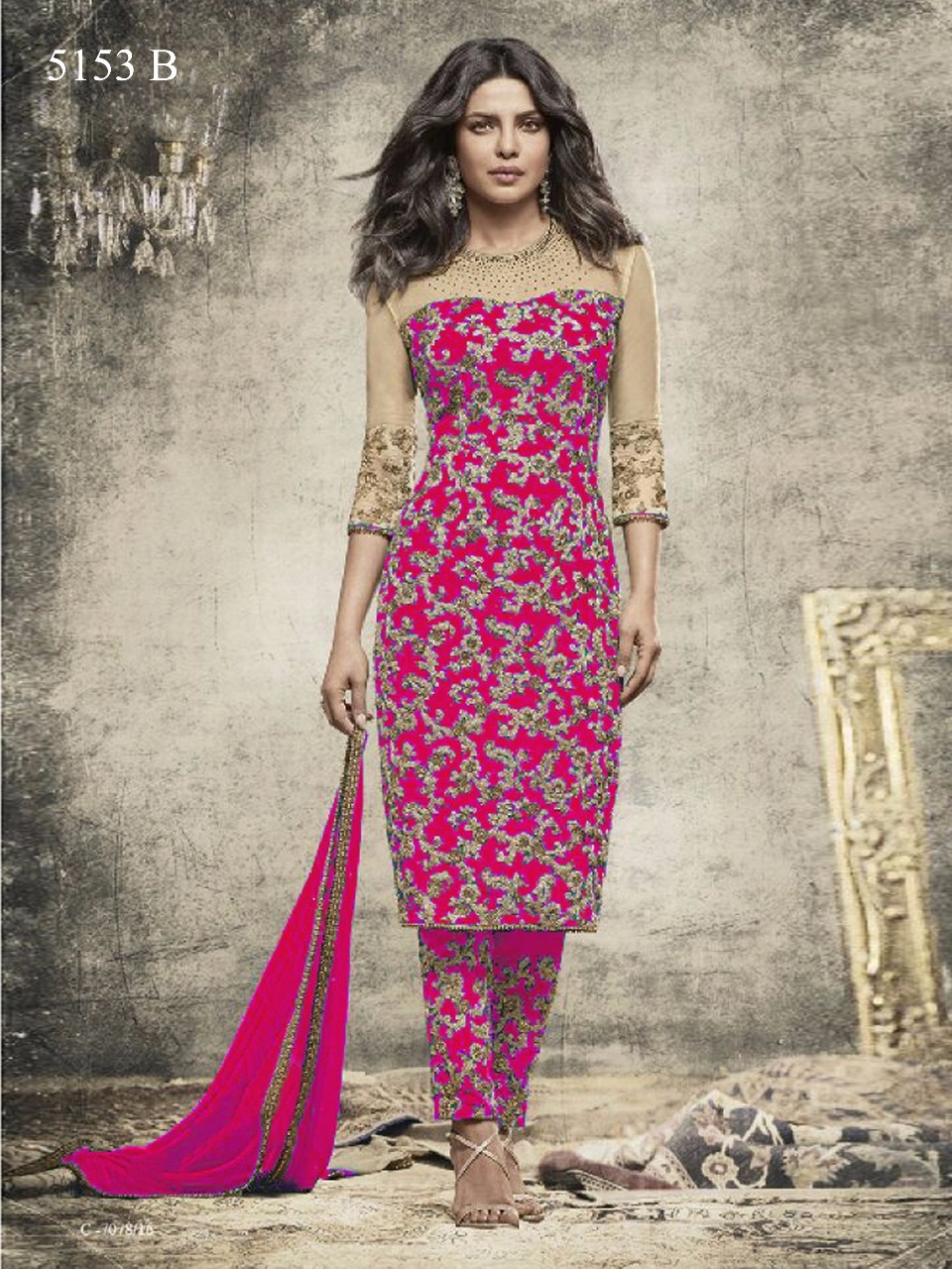 Heroine Georgette Suits With Naznin Dupatta Sentoon