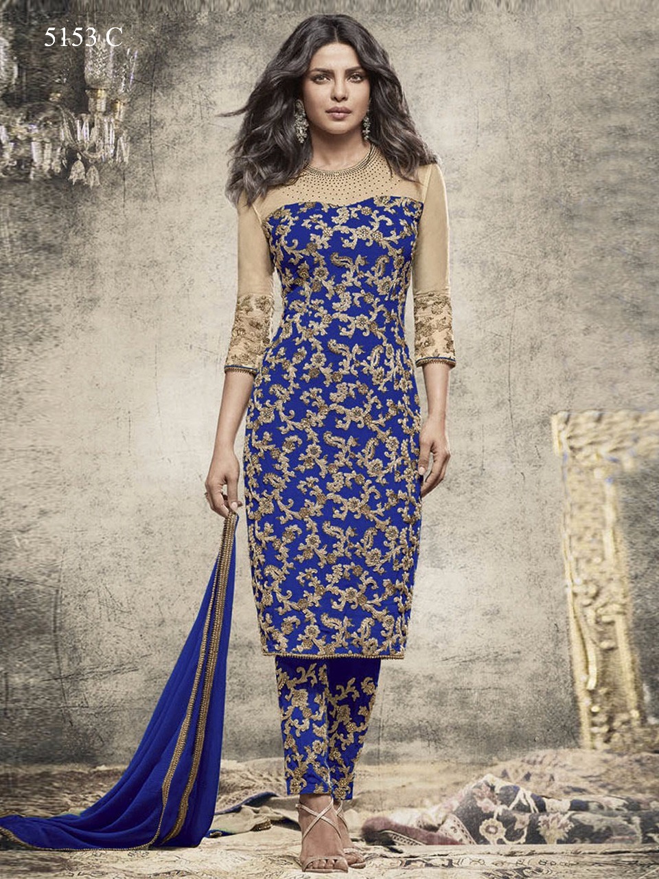 Heroine Georgette Suits With Naznin Dupatta Sentoon