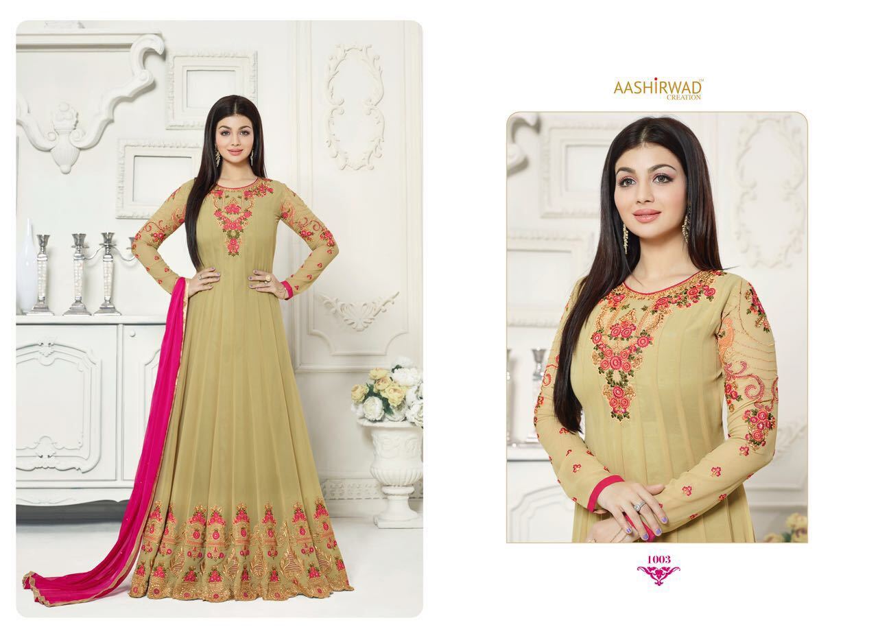 Fancy Georgette Anarkali - Georgette Multi, Embroidered, Bollywood Style, Thread Work