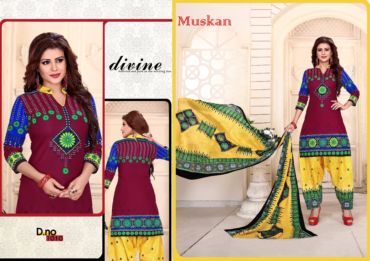 Cotton Printed Dress Materials Madhav Muskan Patiyala Vol-1