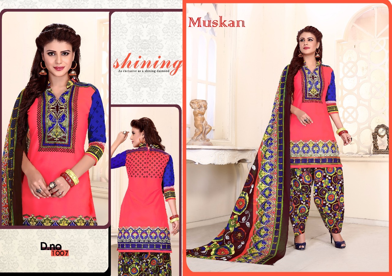 Cotton Printed Dress Materials Madhav Muskan Patiyala Vol-1