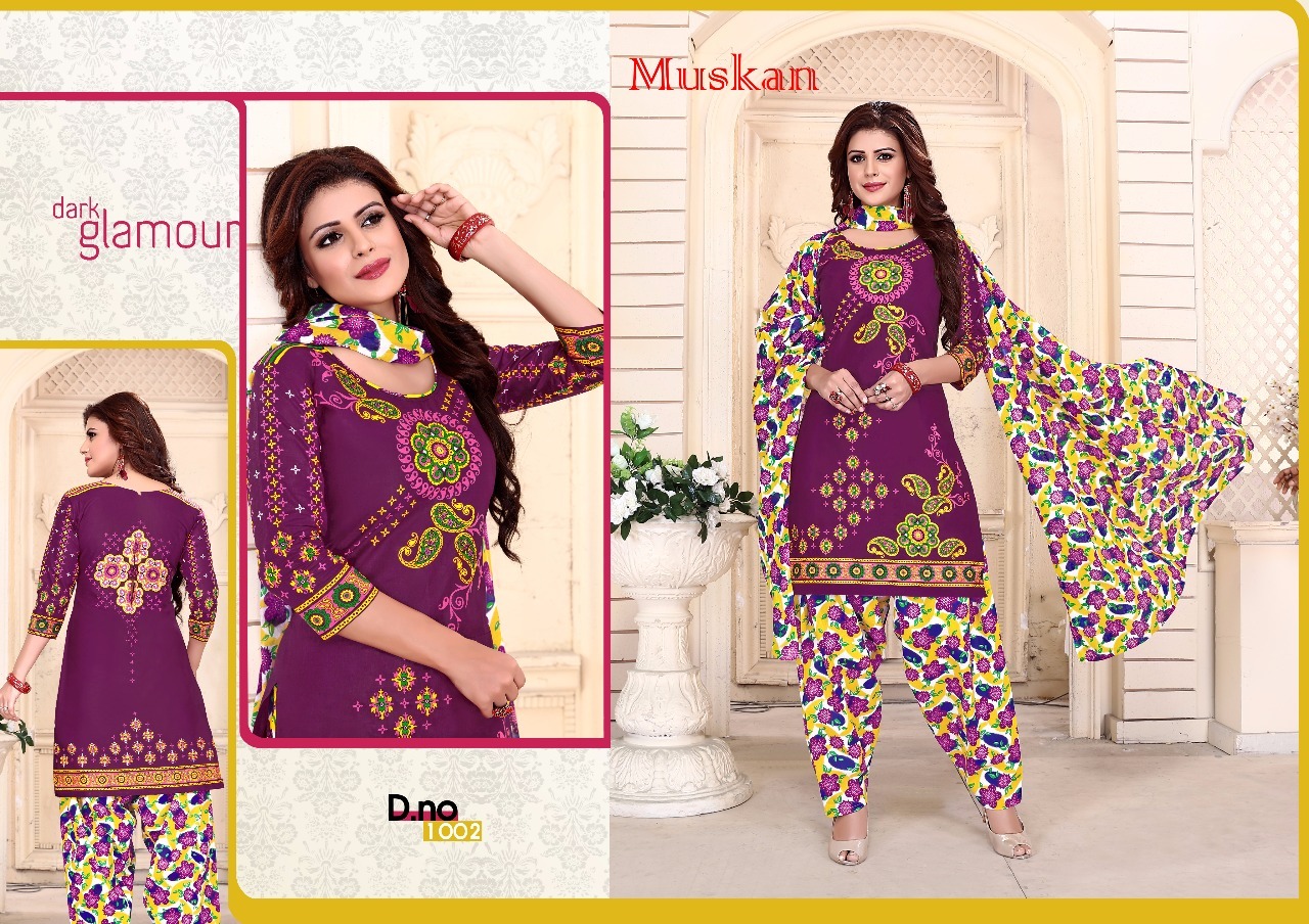 Cotton Printed Dress Materials Madhav Muskan Patiyala Vol-1