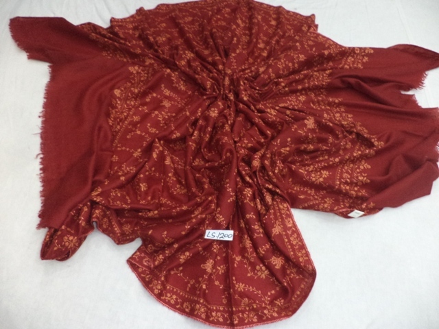 Red Pure Pashmina All Over Jaal Shawl