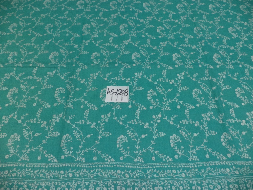Green Pure Pashmina All Over Jaal Shawl