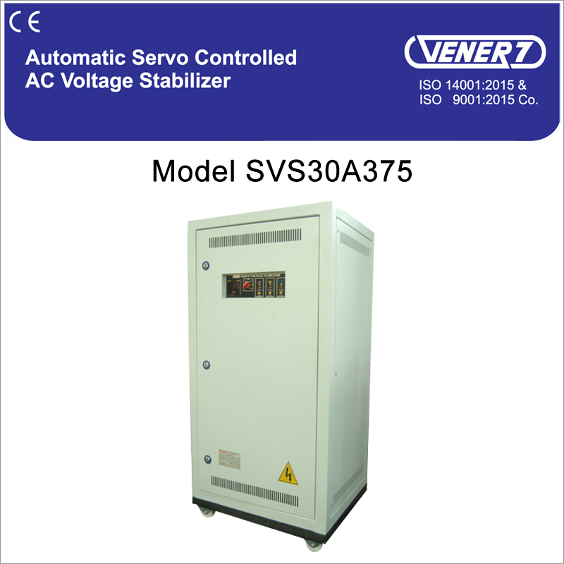 75kva थ्री फेज ऑटोमैटिक सर्वो कंट्रोल्ड एयर कूल्ड वोल्टेज स्टेबलाइजर वारंटी: 12 महीने