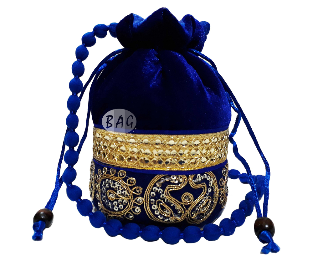 Potli Gift Bag - Velvet, 6x5x4 Inches | Assorted Colors, Customized Design, Logo, Size, And Weight Options
