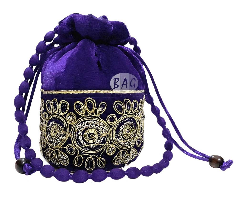 Potli Gift Bag - Velvet, 6x5x4 Inches | Assorted Colors, Customized Design, Logo, Size, And Weight Options