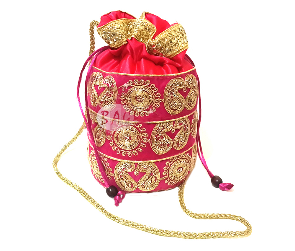 Potli Bag - Velvet, 8x7x4 Inches, Assorted Color | Drawstring Closure For Stylish Storage And Easy Access