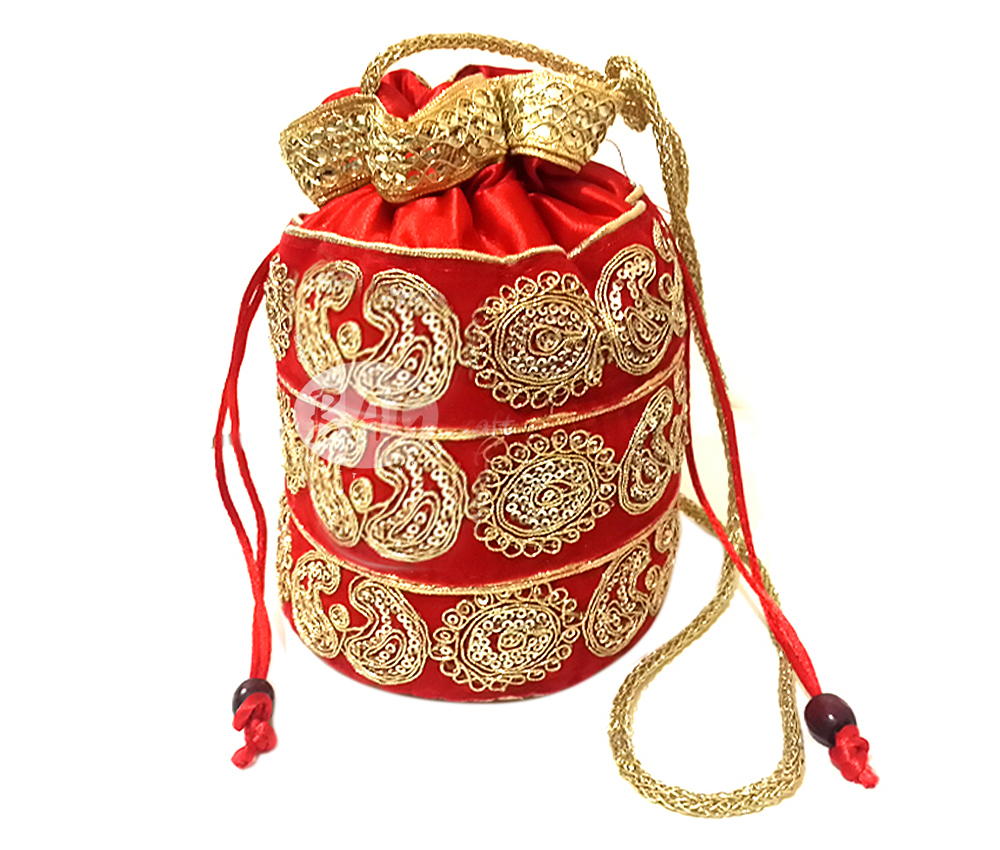 Potli Bag - Velvet, 8x7x4 Inches, Assorted Color | Drawstring Closure For Stylish Storage And Easy Access