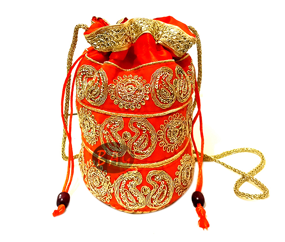 Potli Bag - Velvet, 8x7x4 Inches, Assorted Color | Drawstring Closure For Stylish Storage And Easy Access