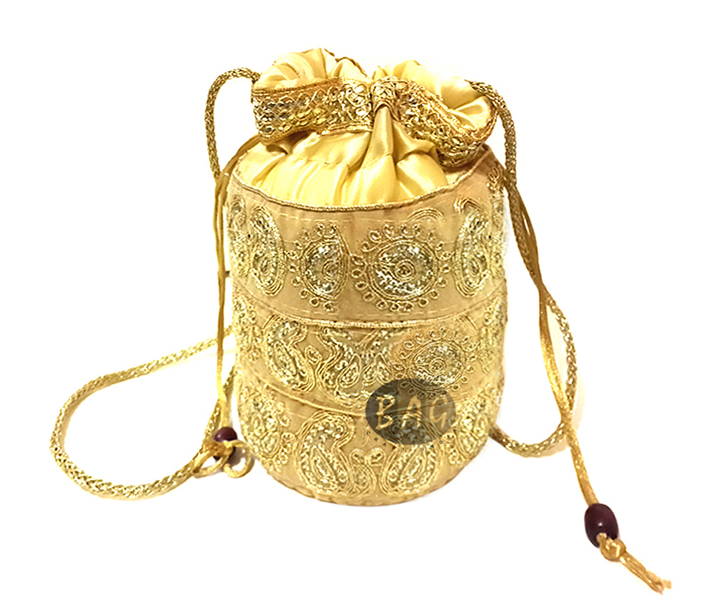 Potli Bag - Velvet, 8x7x4 Inches, Assorted Color | Drawstring Closure For Stylish Storage And Easy Access