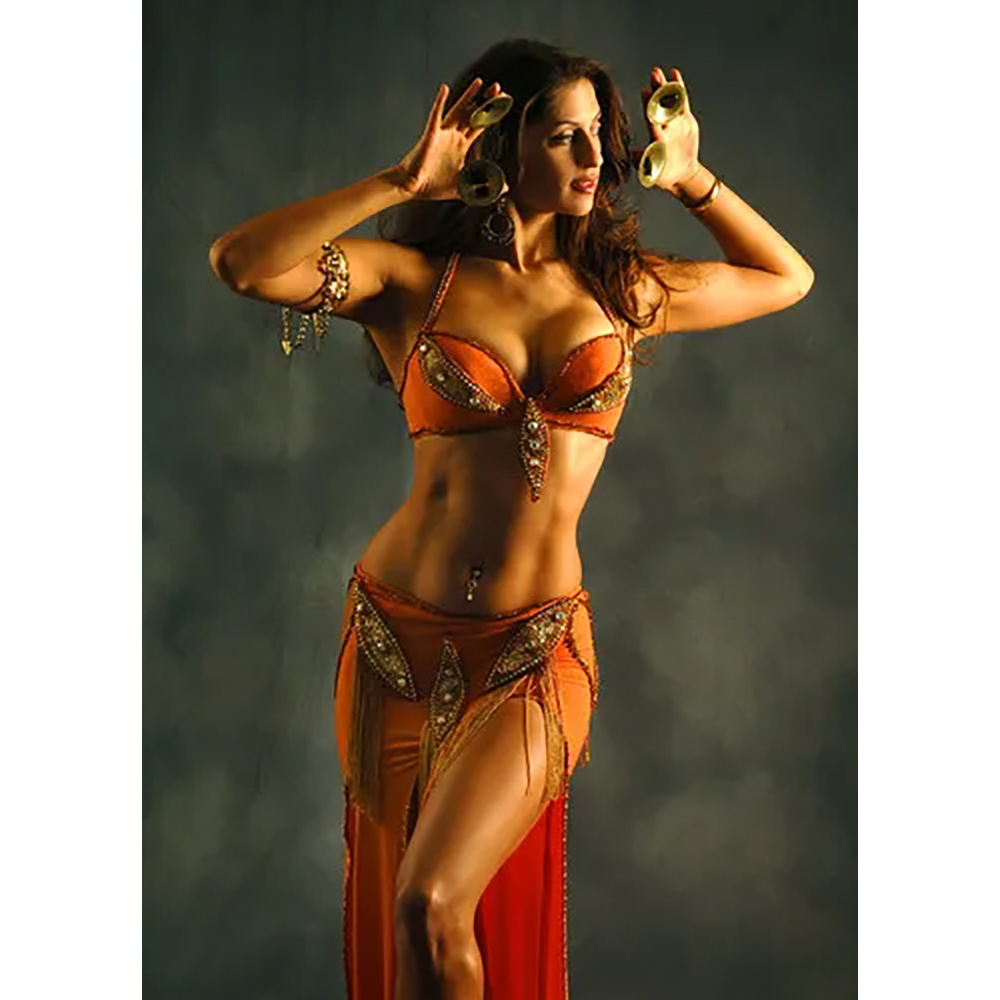 Polyester Belly Dance Yellow Costumes