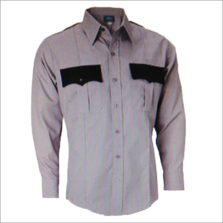 Security Guard Shirt - Polyester, Multiple Sizes, Gray | Button-down Collar, Durable Fabric, Shrink & Fade Resistant, Two Front Pockets