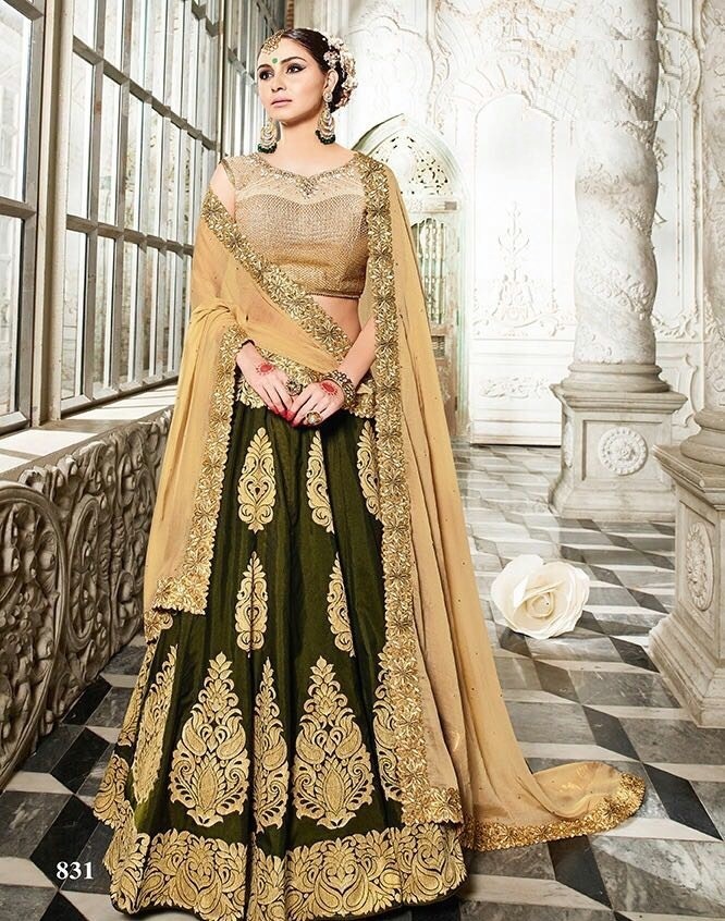 Banarasi Jacquard And Fancy Border Dupatta Lehenga