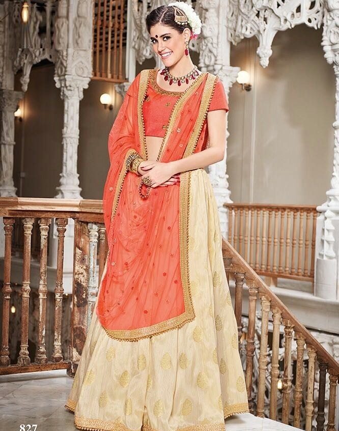 Banarasi Jacquard And Fancy Border Dupatta Lehenga