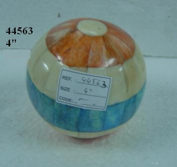 Off White And Silver Bone Ball