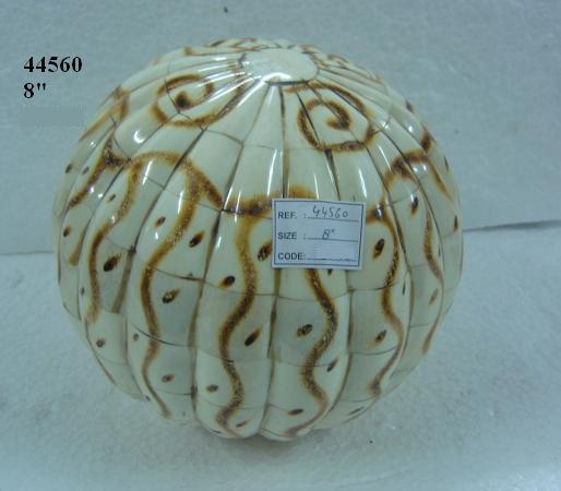 Off White And Silver Bone Ball