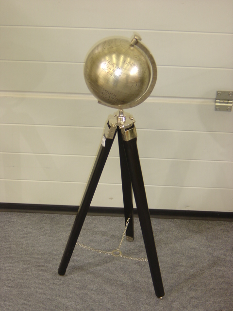 Silver And Golden Metal World Globe