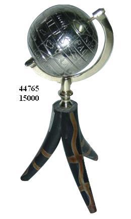 Silver And Golden Metal World Globe