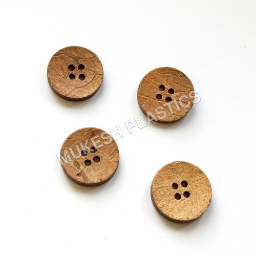 Light Brown Natural Round Coconut Button
