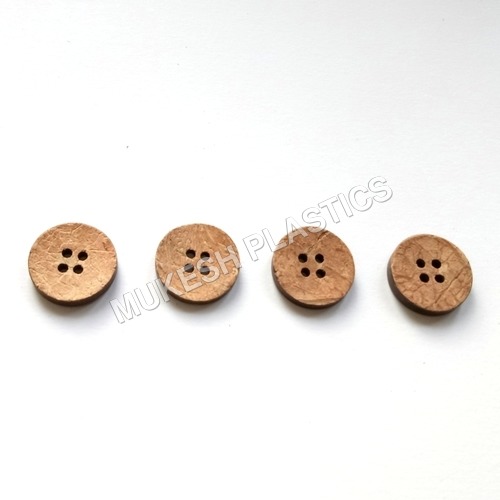 Coconut Round Button - Coconut Shell, Round Shape, Light Brown Color | 4 Holes Design, Eco-Friendly, Highly Durable
