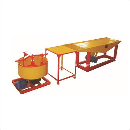 Vibratory Table Type Paver Block Machine - Color: Orange & Yellow