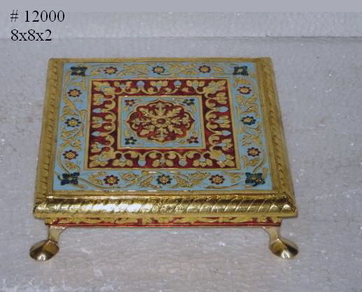 Multicolor Antique Brass Chowki
