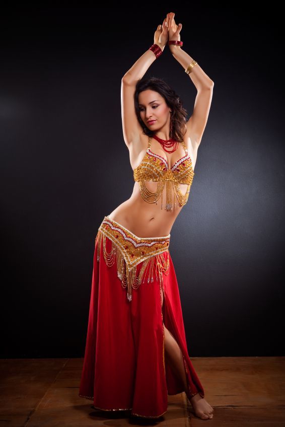 Red And Golden Belly Dance Costumes