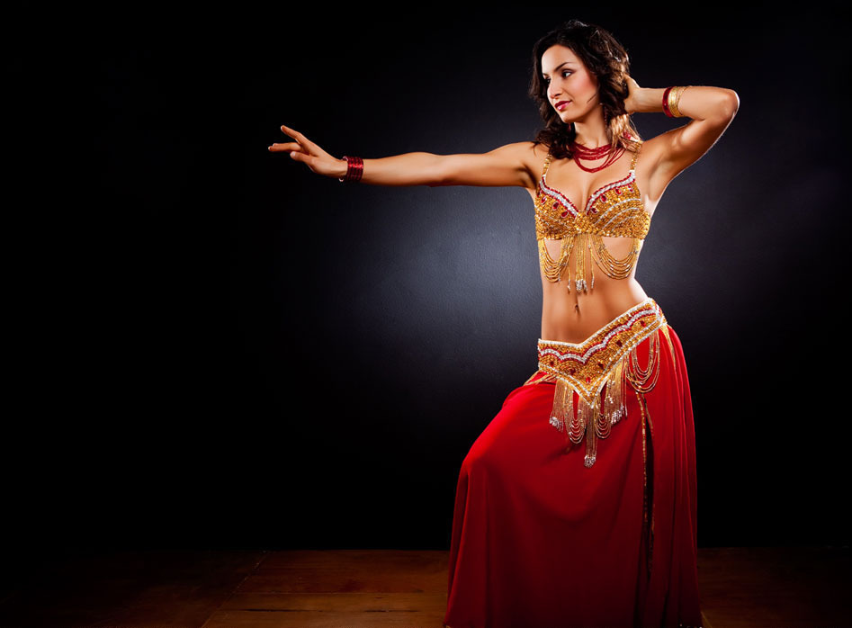 Red And Golden Belly Dance Costumes