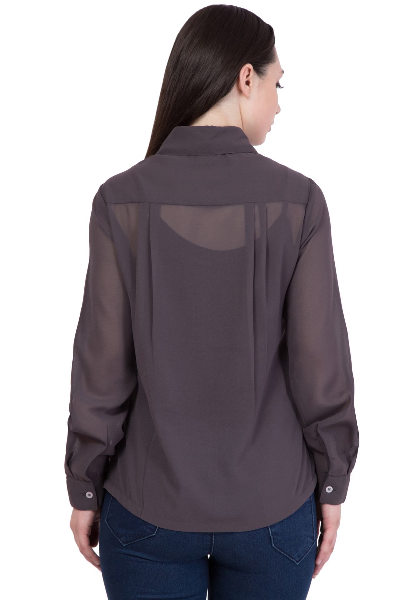 Ladies Formal Shirts - Poly Georgette, Bust Size 889 Mm, Hip Size 939.8 Mm, Length 635 Mm, Full Sleeves, Waist Size 33, Xs To Xl Size Range