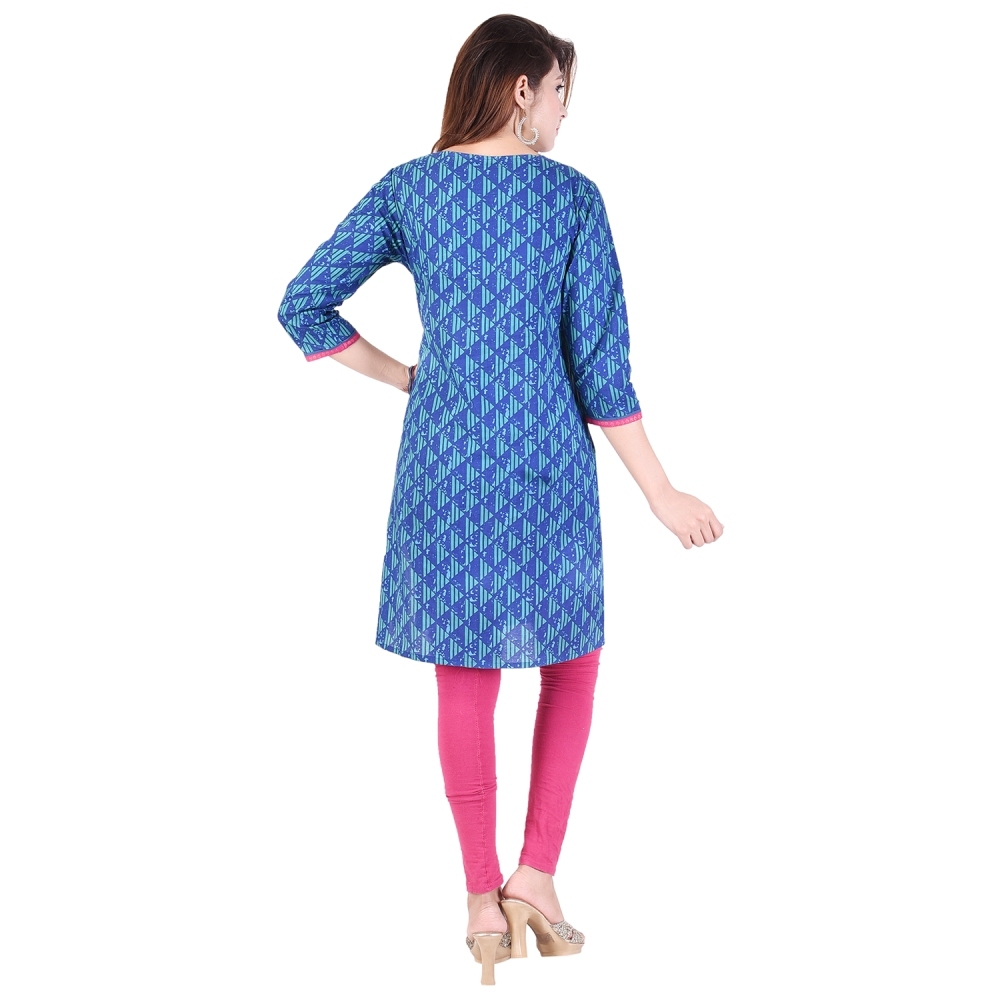 Blue Ethnic Cotton Kurtis