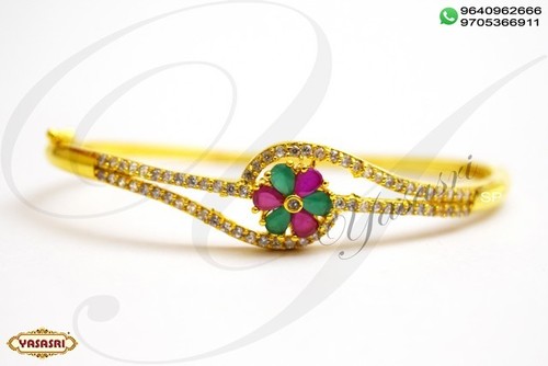 Cz Bracelet - Gold Zircon and Diamond Design, Durable Quality with Magnificent Shine for Women's Gifting Occasions