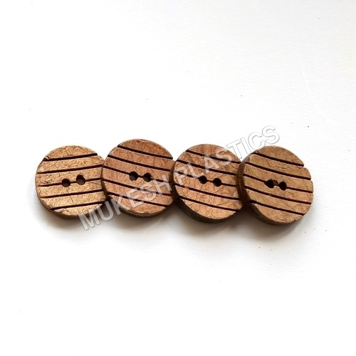 Light Brown Round Convex Coconut Shell Buttons