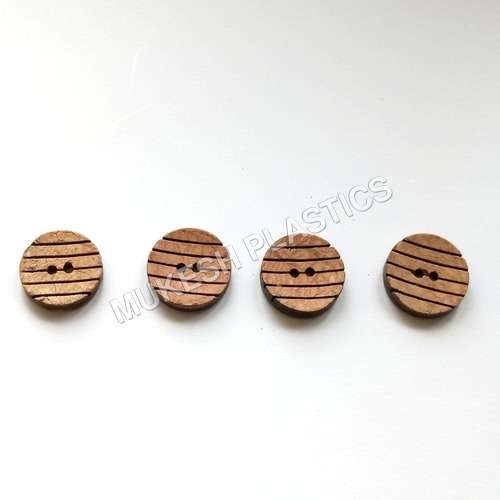 Coconut Convex Button - Coconut Shell Material, Round Shape, Light Brown Color | Beautifully Engraved, Easy to Stitch, Durable and Scratch Resistant
