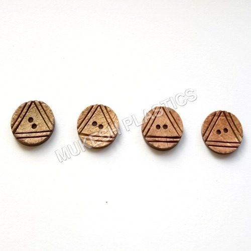 Light Brown Coconut Convex Triangle Buttons