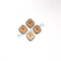 लाइट ब्राउन कोकोनट शेल स्क्वायर बटन