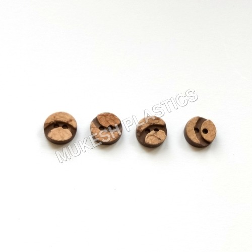 Half Convex Coconut Buttons - Coconut Shell, Round, Light Brown | 2-Hole Design, Flatback Style for Versatile Crafting and Fashion Applications