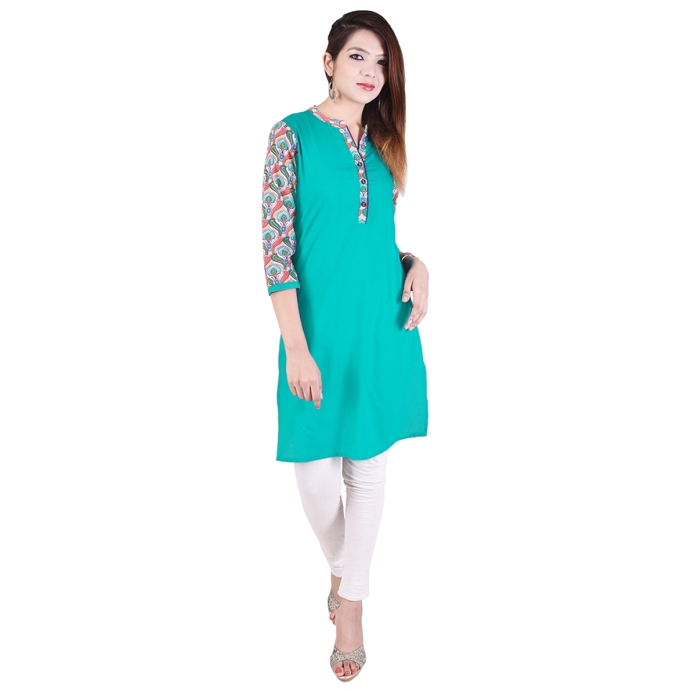 Ethnic Cotton Kurtis - Cotton, Sizes S-xxl, Printed Trendy Colors | 3/4 Sleeve, Breathable, Casual & Formal Wear