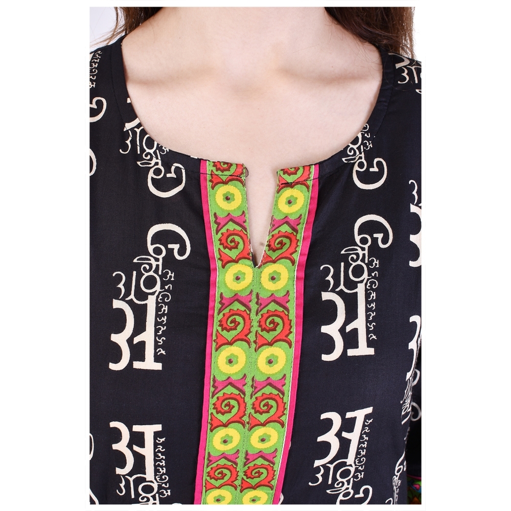 Black Designer Rayon Kurtis