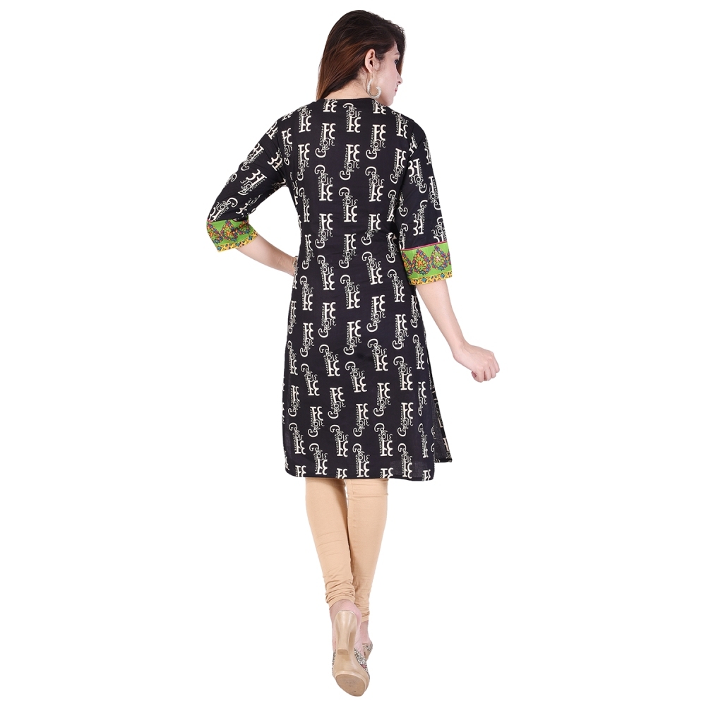 Black Designer Rayon Kurtis