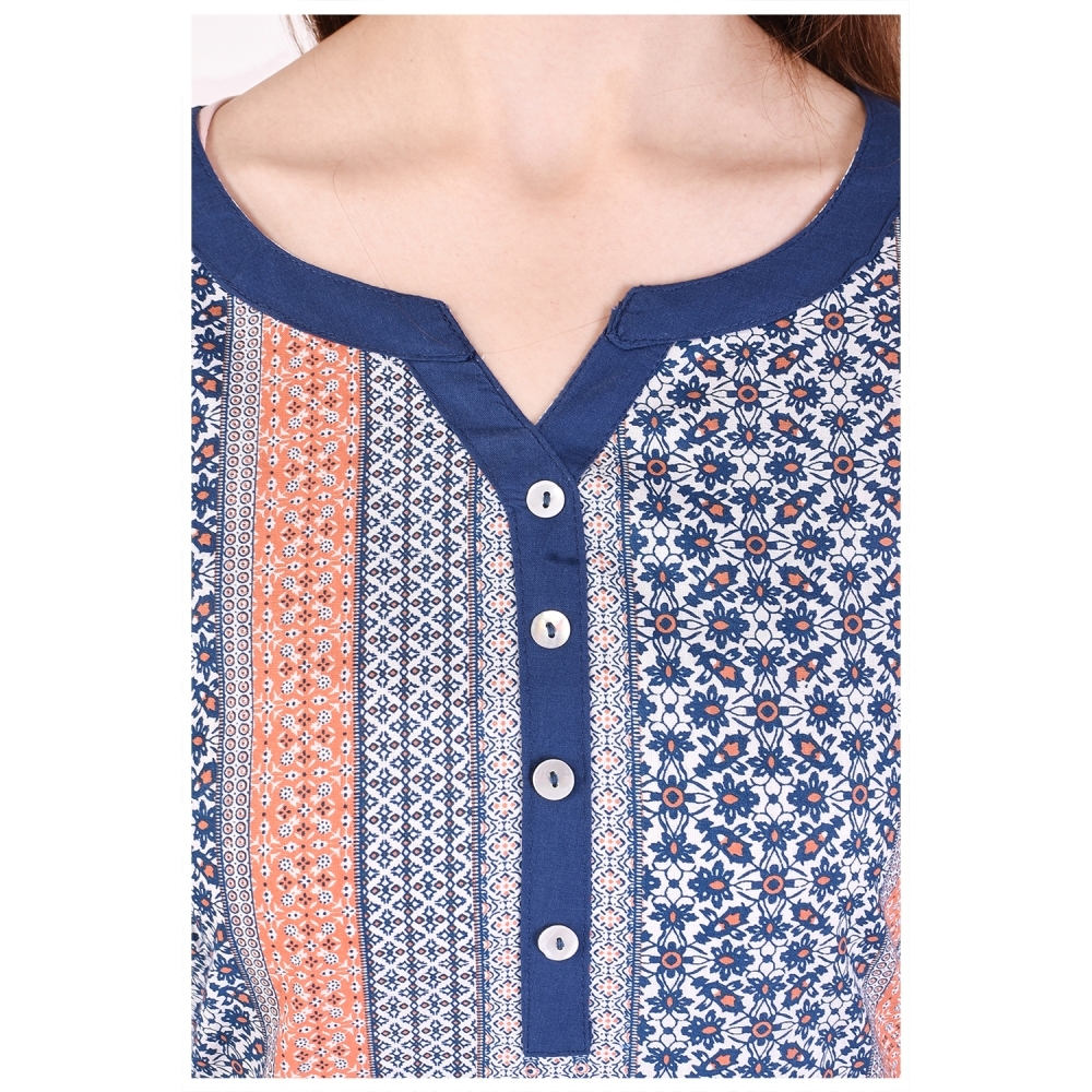 Blue Designer Cotton Kurti
