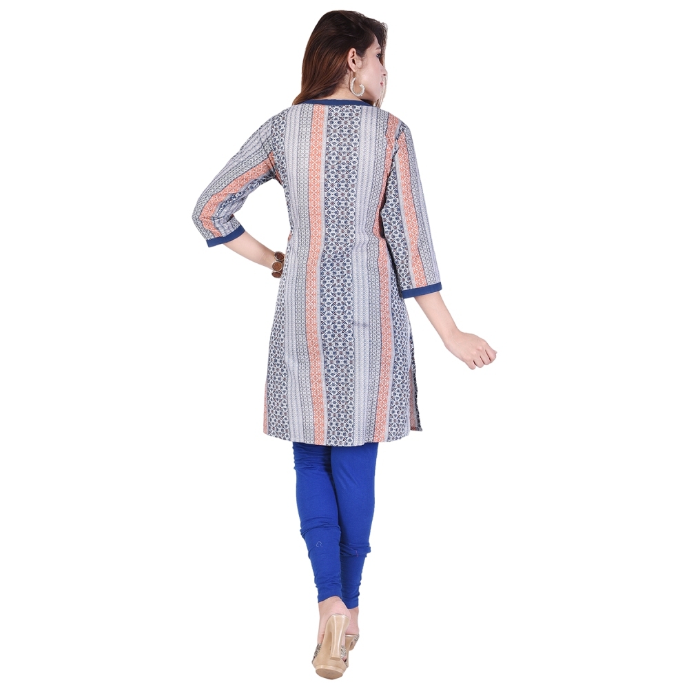 Blue Designer Cotton Kurti