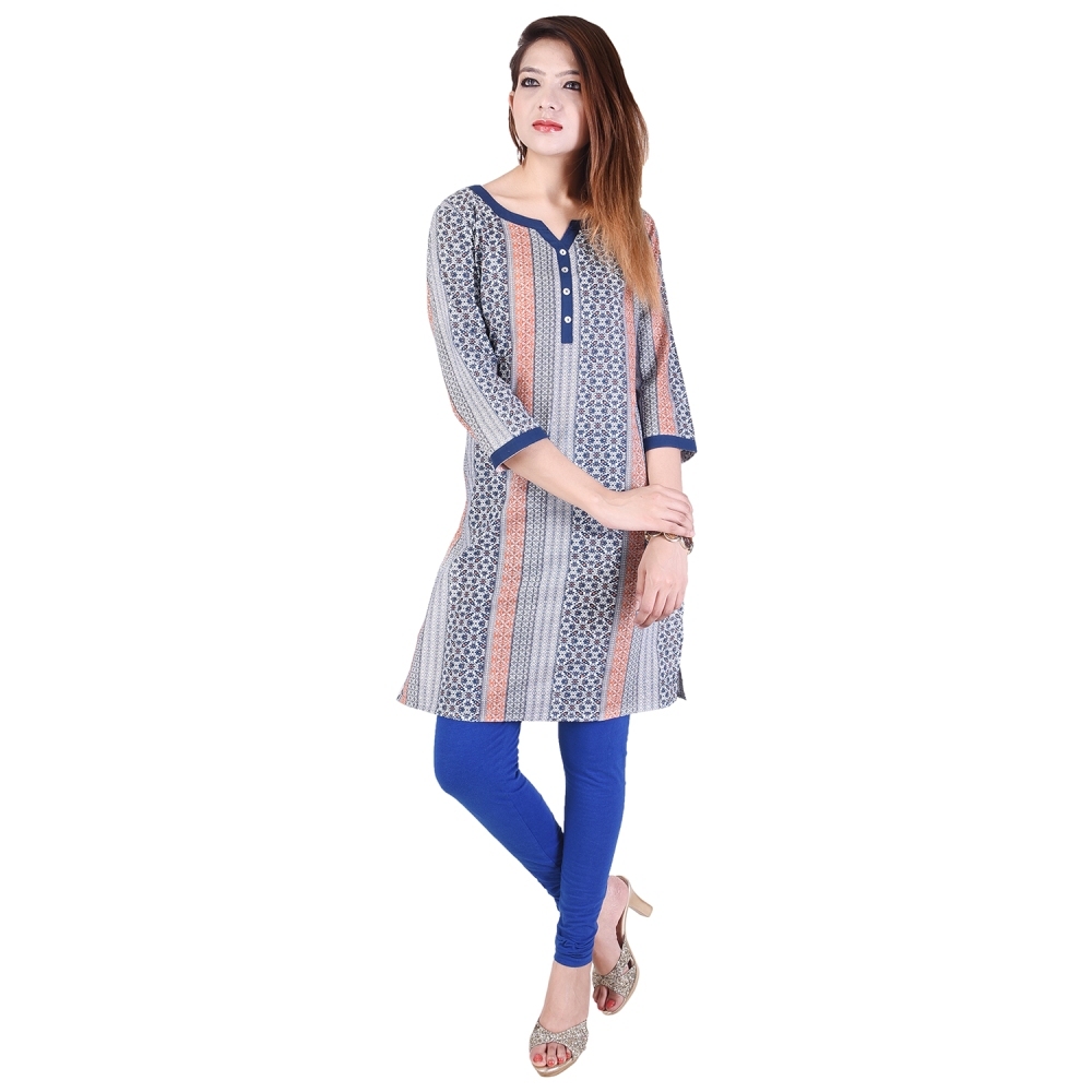 Blue Designer Cotton Kurti