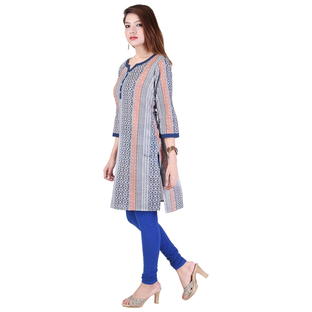 Blue Designer Cotton Kurti