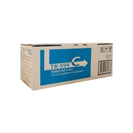 Kyocera TK-594C Cyan Toner Cartridge - 5,000 Page Yield, For FS Series Printers, Genuine Quality