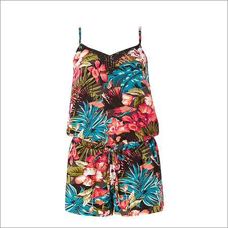 Ladies Digital Print Jumpsuit Decoration Material: Paint