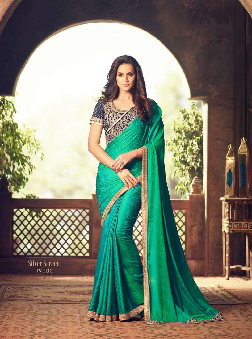 Designer Embroidered Georgette Saree - 6.3 Mtr, Multi-color With Lace Border | Hand Embroidery, Bollywood Style For All Seasons