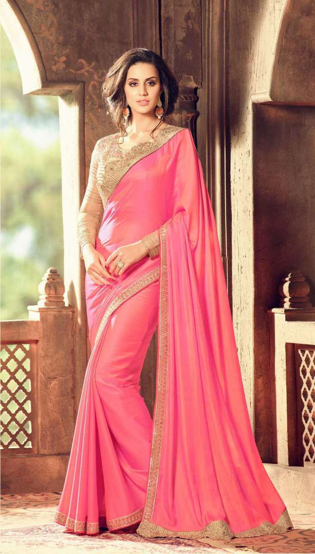 Multi Multicolored Georgette Designer Saree