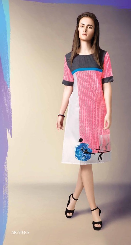 Tunic Designer Kurti - German Crepe, Sizes L-xxl, Multi Color | Printed Bollywood Style For All Seasons