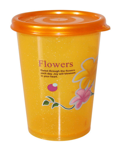 मल्टी कलर प्लास्टिक प्रिंटेड लीक प्रूफ ग्लास ढक्कन के साथ हर दिन छोटा